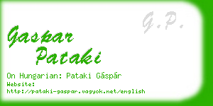 gaspar pataki business card